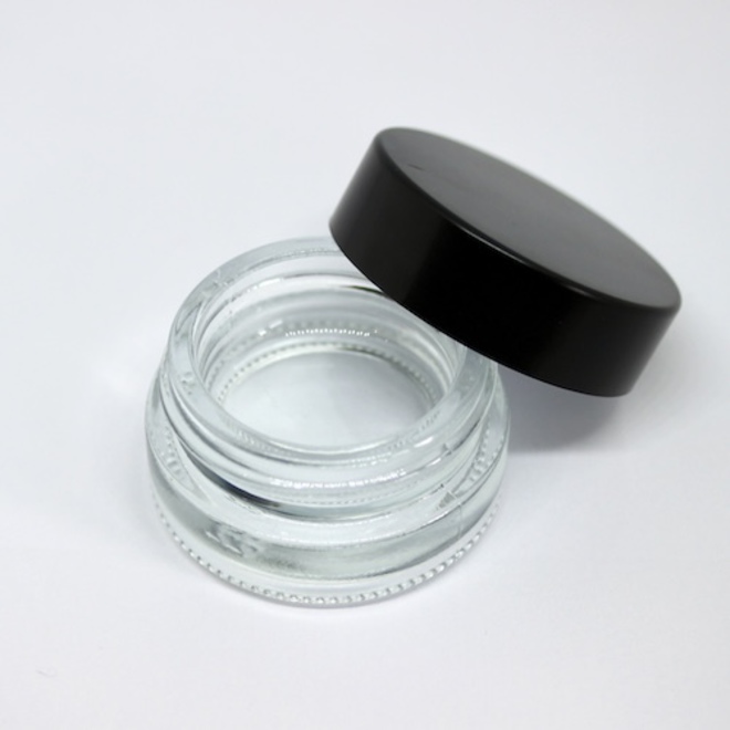 Clear glass pot - black lid: 5ml image 0
